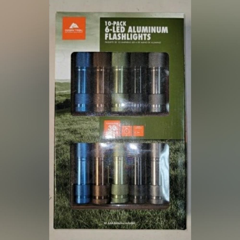Ozark trail 10 pack flashlights with batteries